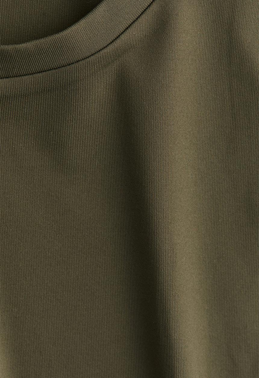 H&M - Fitted microfibre t-shirt - dark khaki green