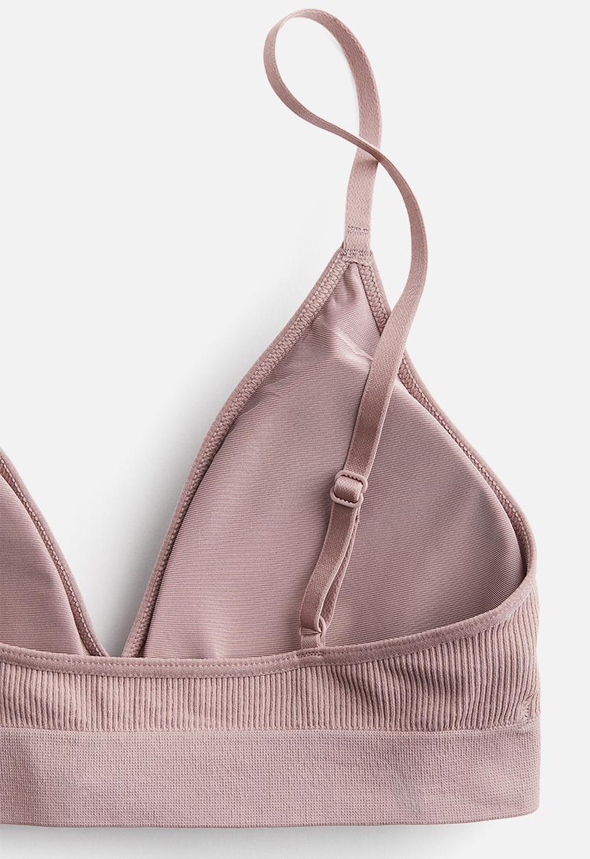 H&M - Seamless padded soft bra - dusty pink