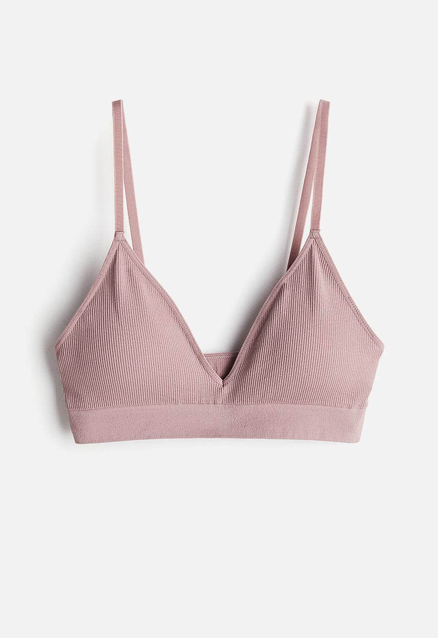 H&M - Seamless padded soft bra - dusty pink