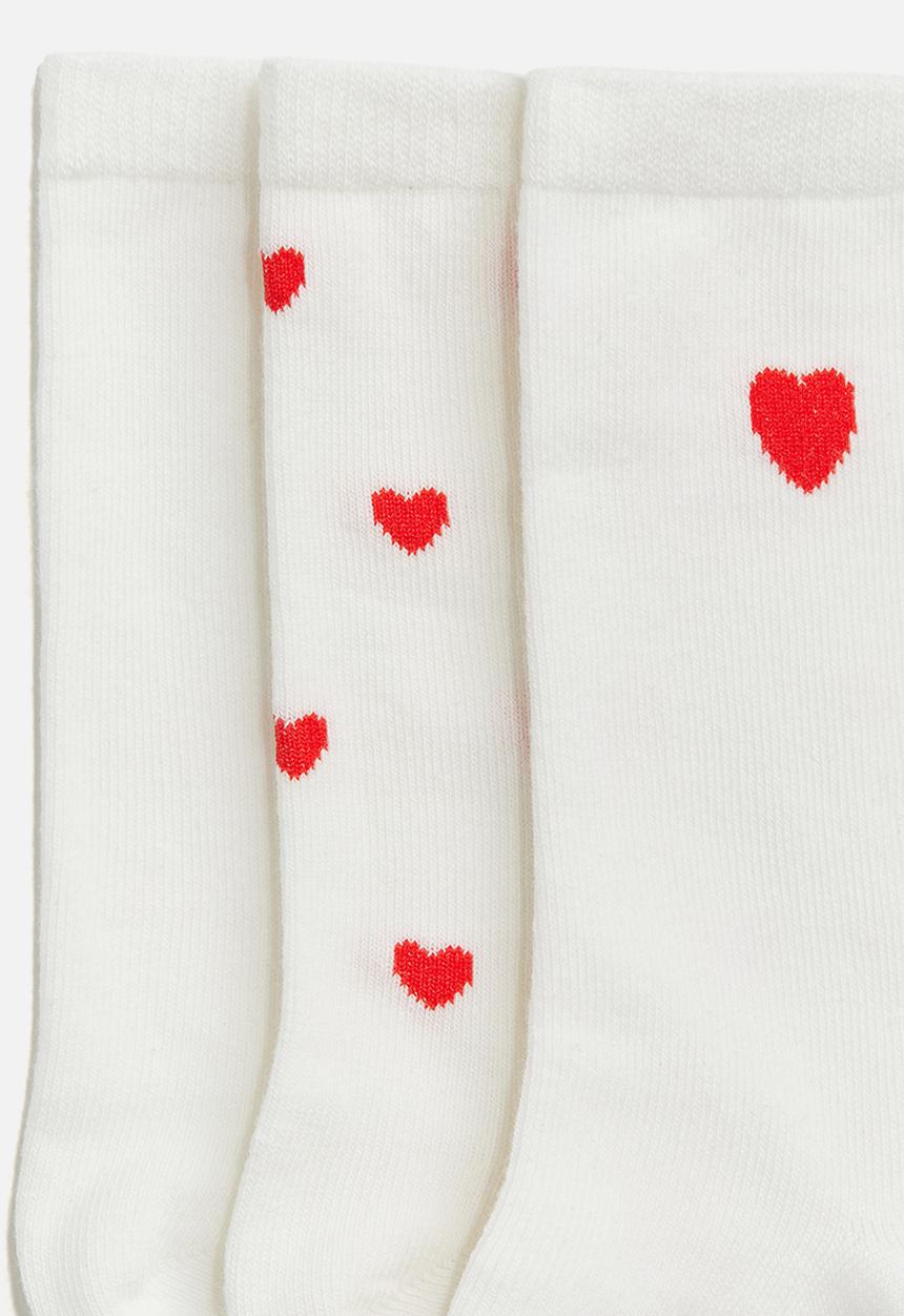 H&M - 5 pack socks - white hearts