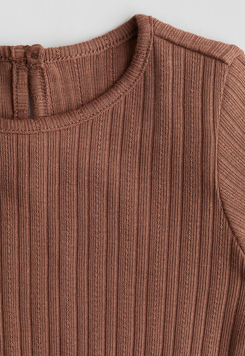 H&M - Ribbed jersey top - brown