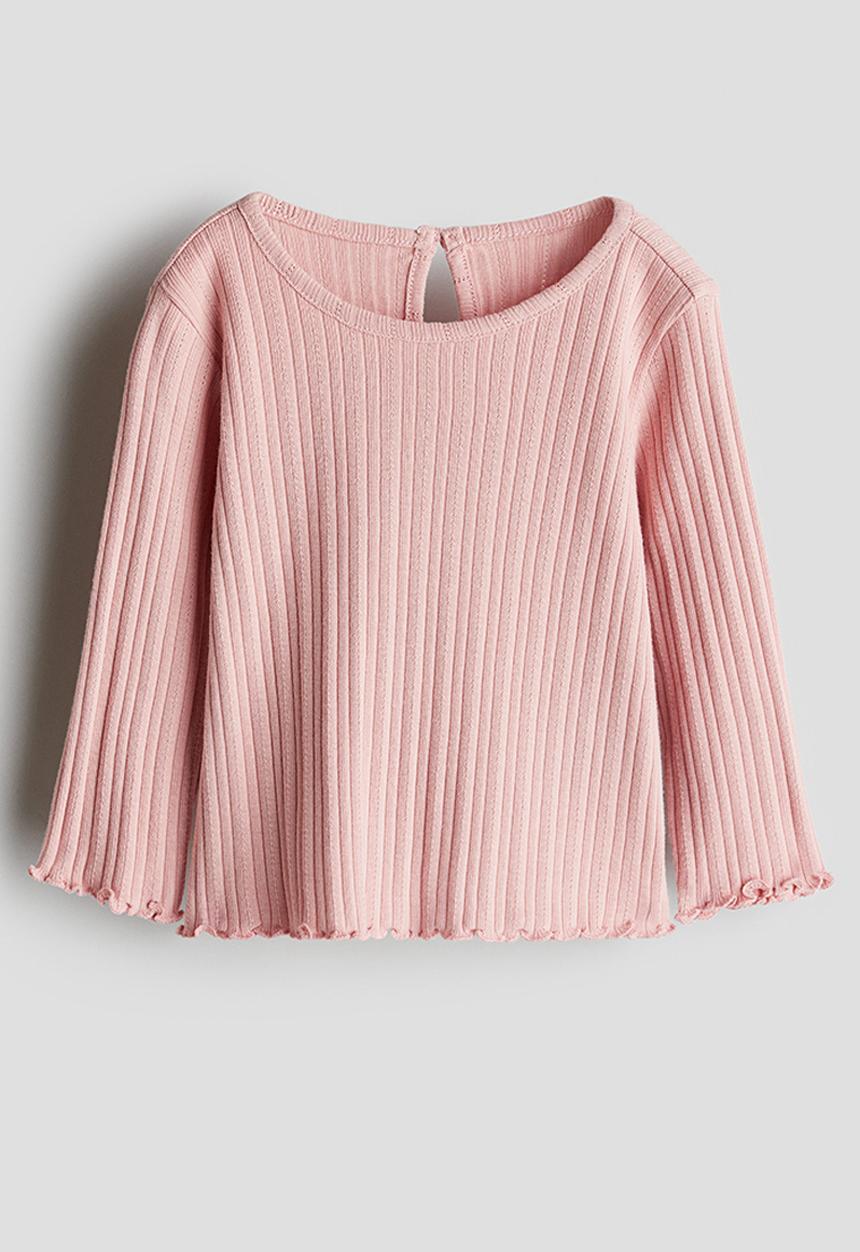 H&M - Ribbed jersey top - pink