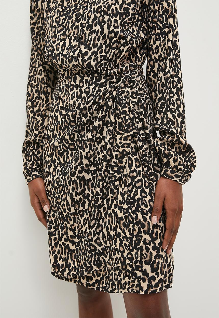 Stella Morgan - Animal Printed Shirt Dress - Beige