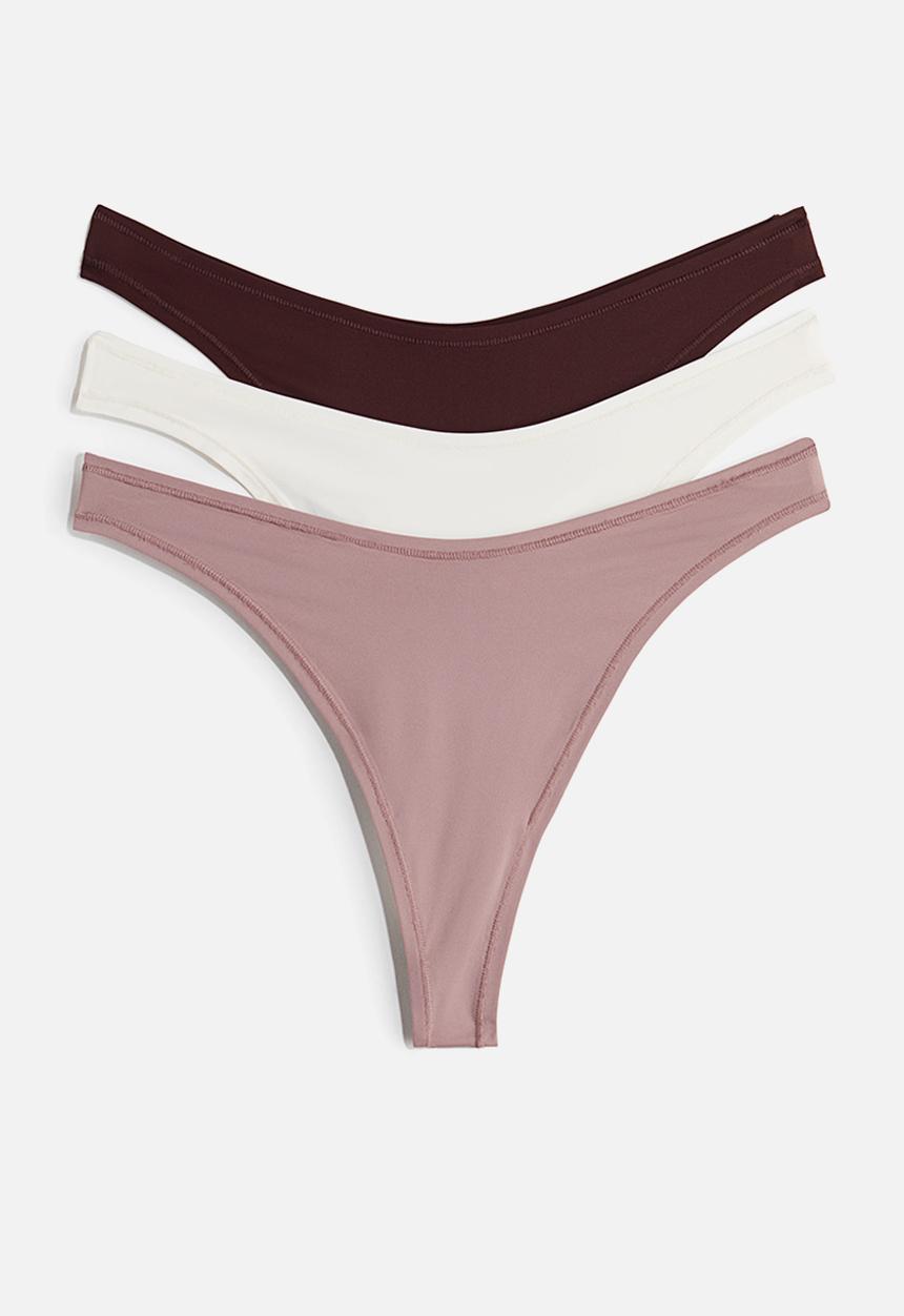 H&M - 3-Pack microfibre thong briefs - multi