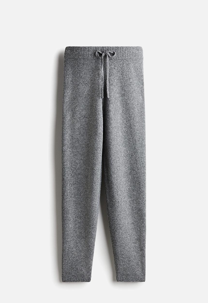 H&M - Fine-knit joggers - grey marl