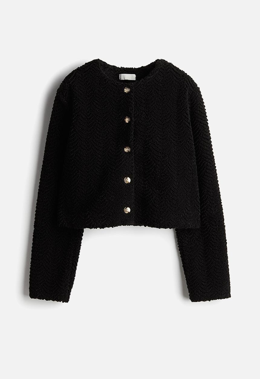 H&M - Teddy cardigan - black