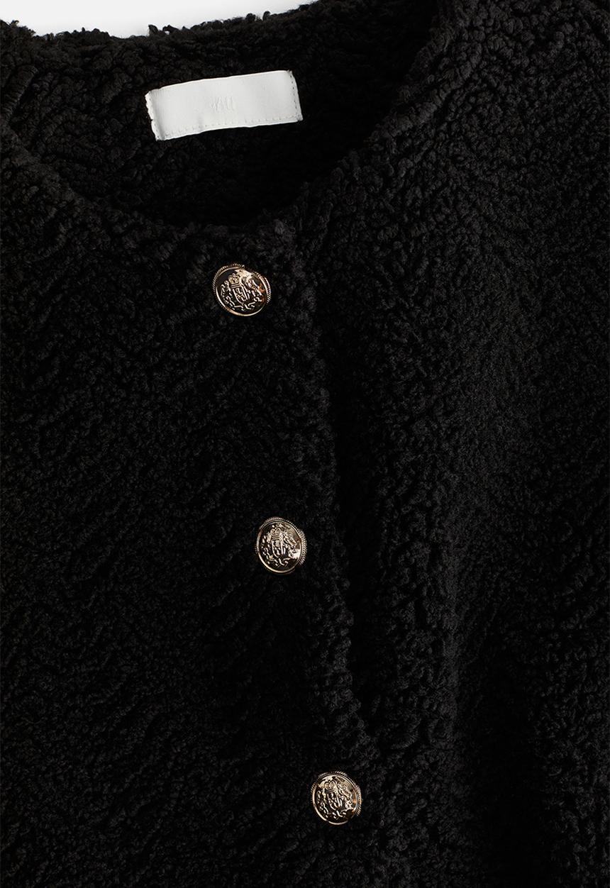 H&M - Teddy cardigan - black