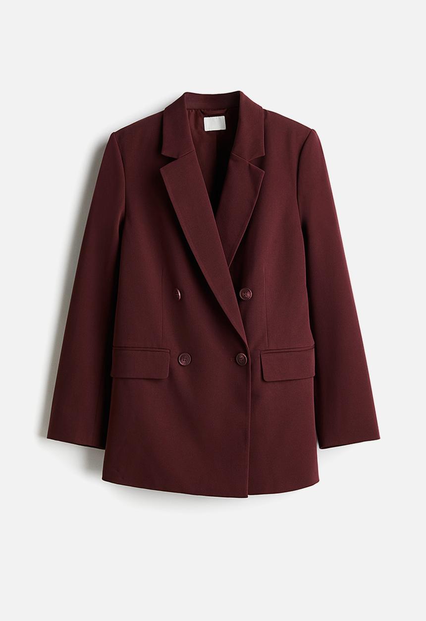 H&M - Double-breasted blazer - burgundy