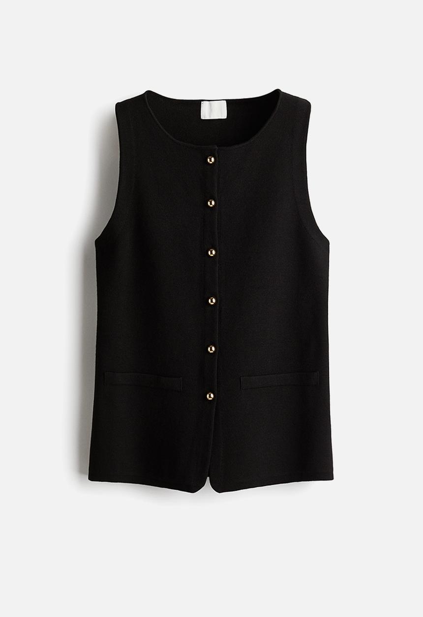 H&M - Button-front vest top - black
