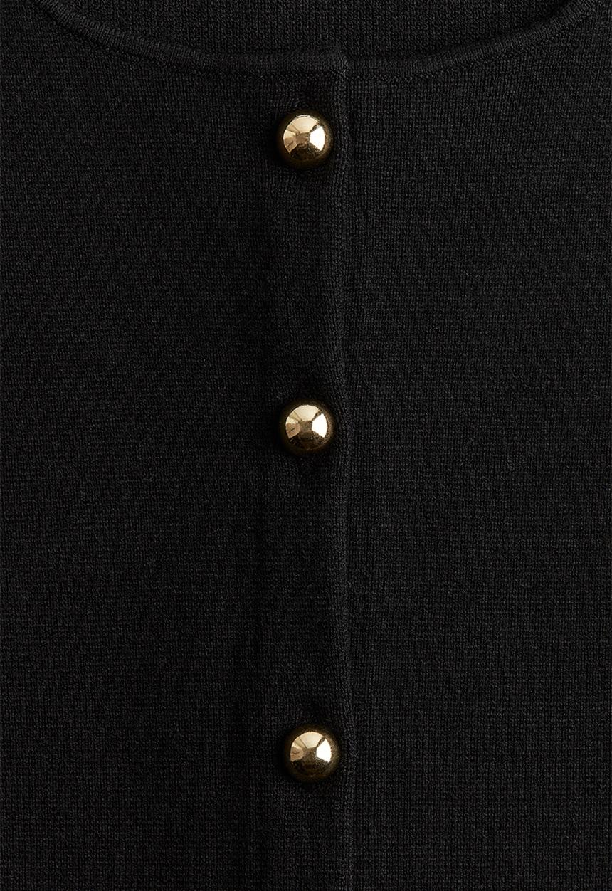 H&M - Button-front vest top - black