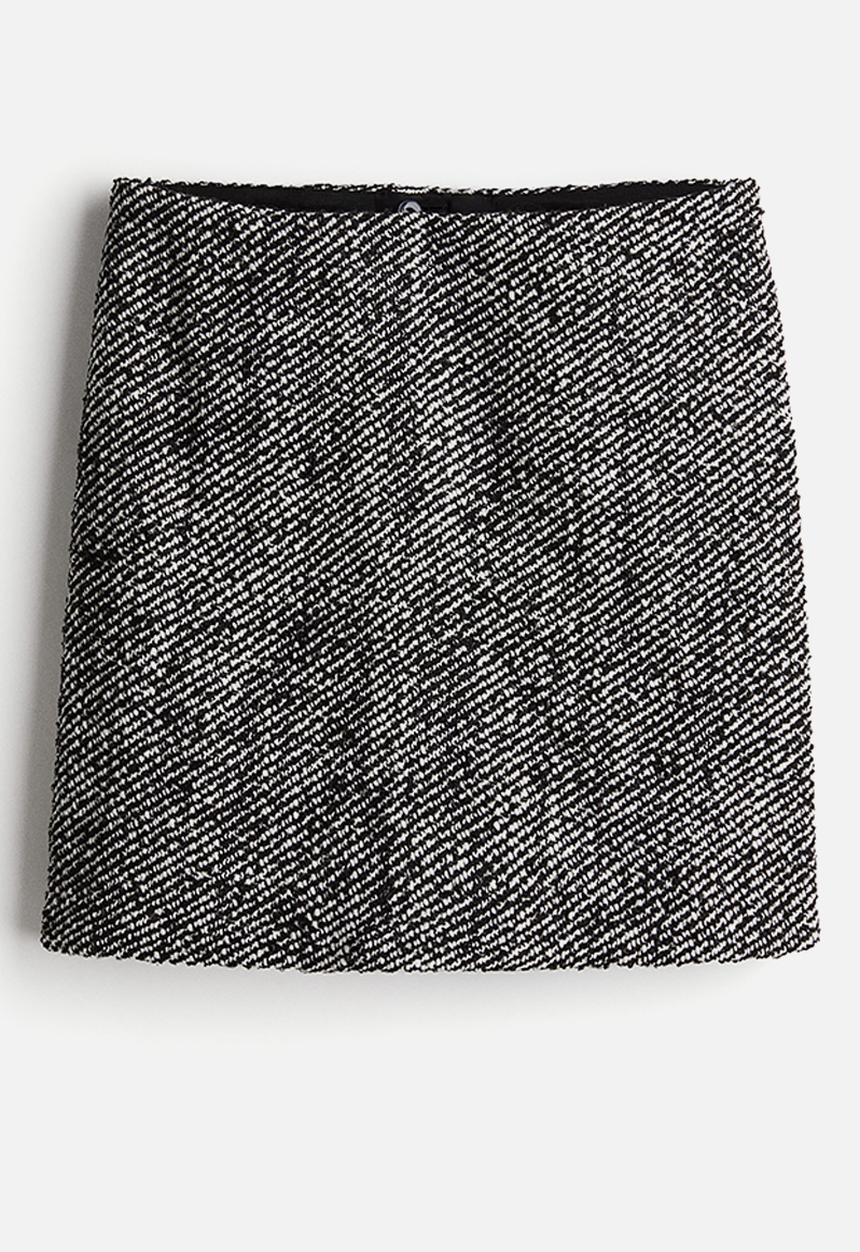 H&M - Mini skirt - black/striped