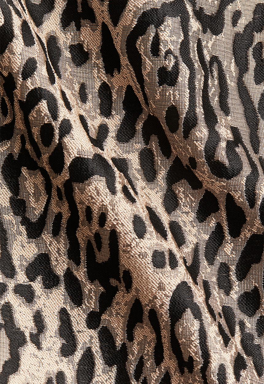 H&M - Jacquard-weave dress - light beige/leopard print 