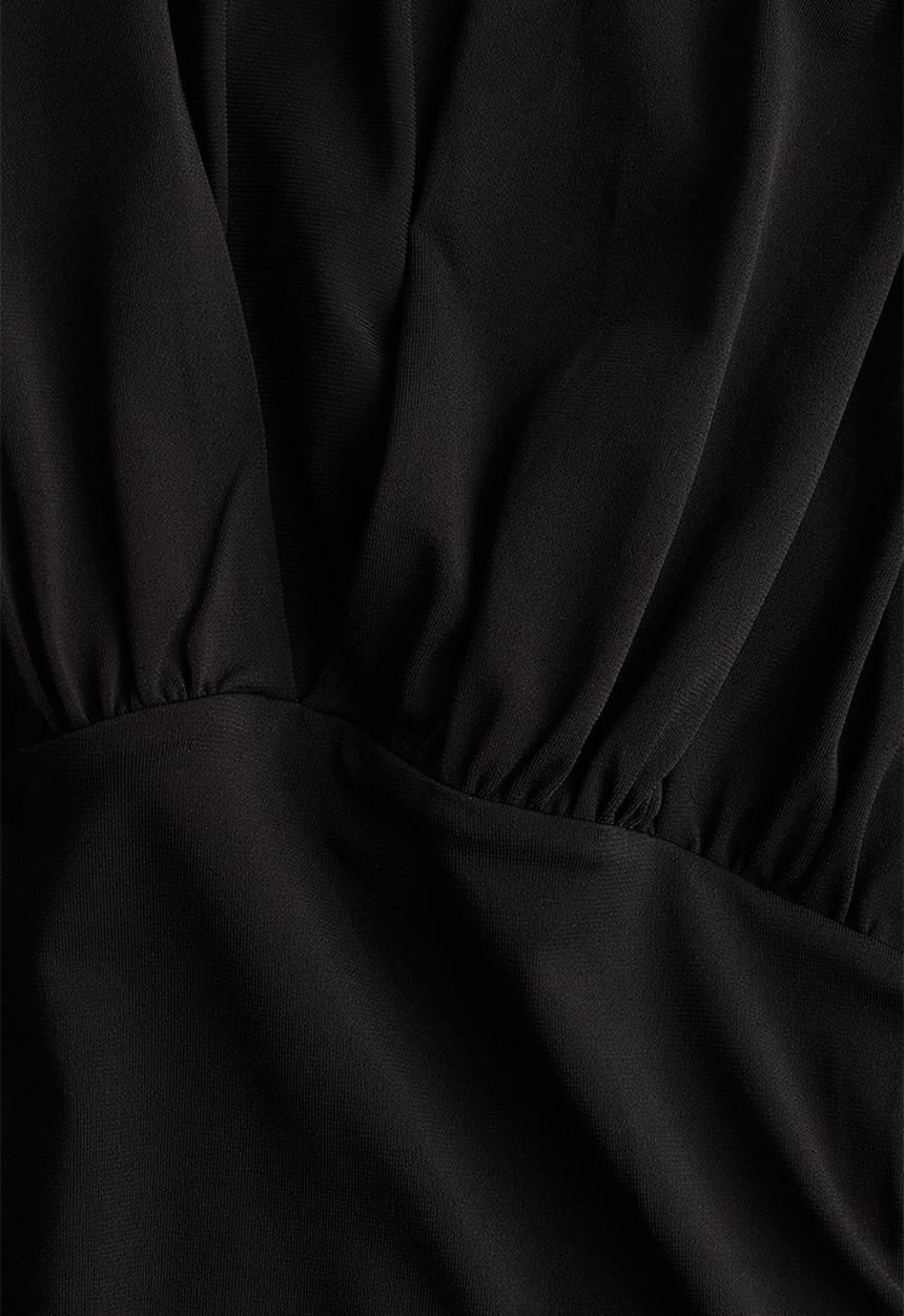H&M - Draped v-neck thong body - black