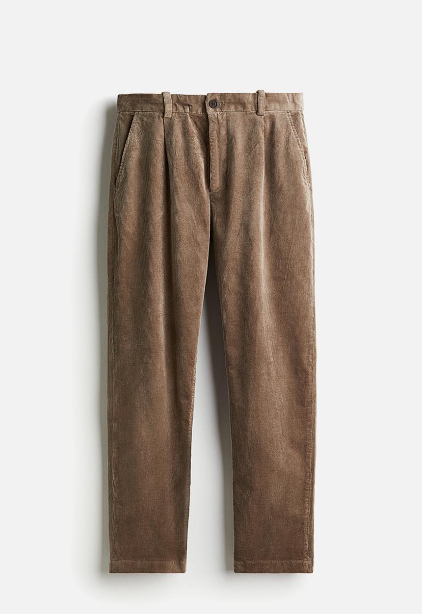 H&M - Regular fit corduroy trousers - dark beige