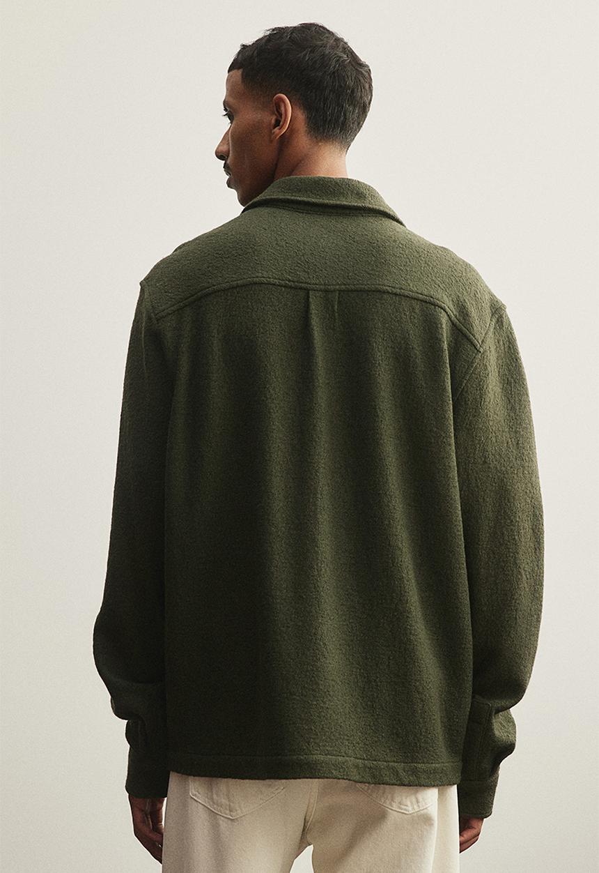 H&M - Regular fit wool-blend overshirt - green