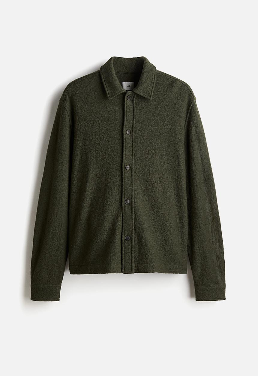 H&M - Regular fit wool-blend overshirt - green