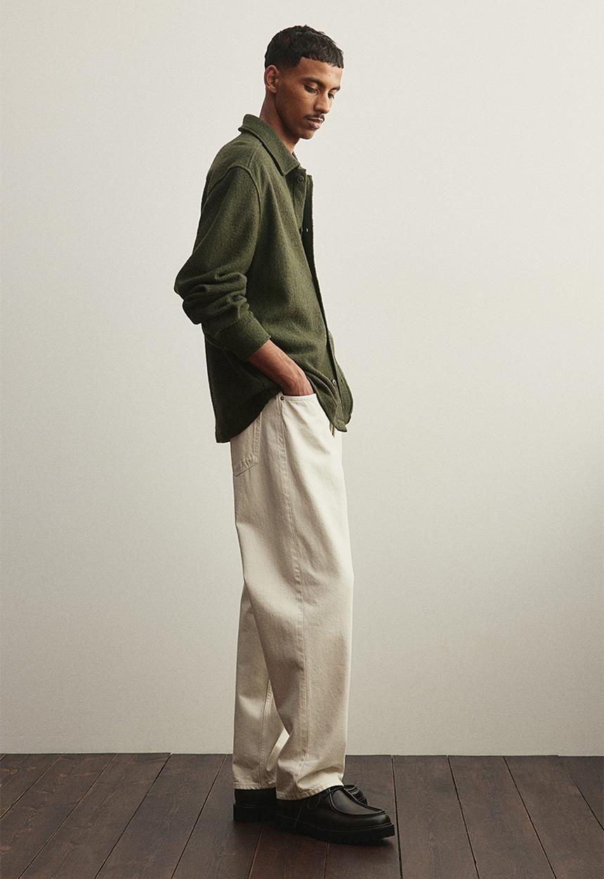 H&M - Regular fit wool-blend overshirt - green