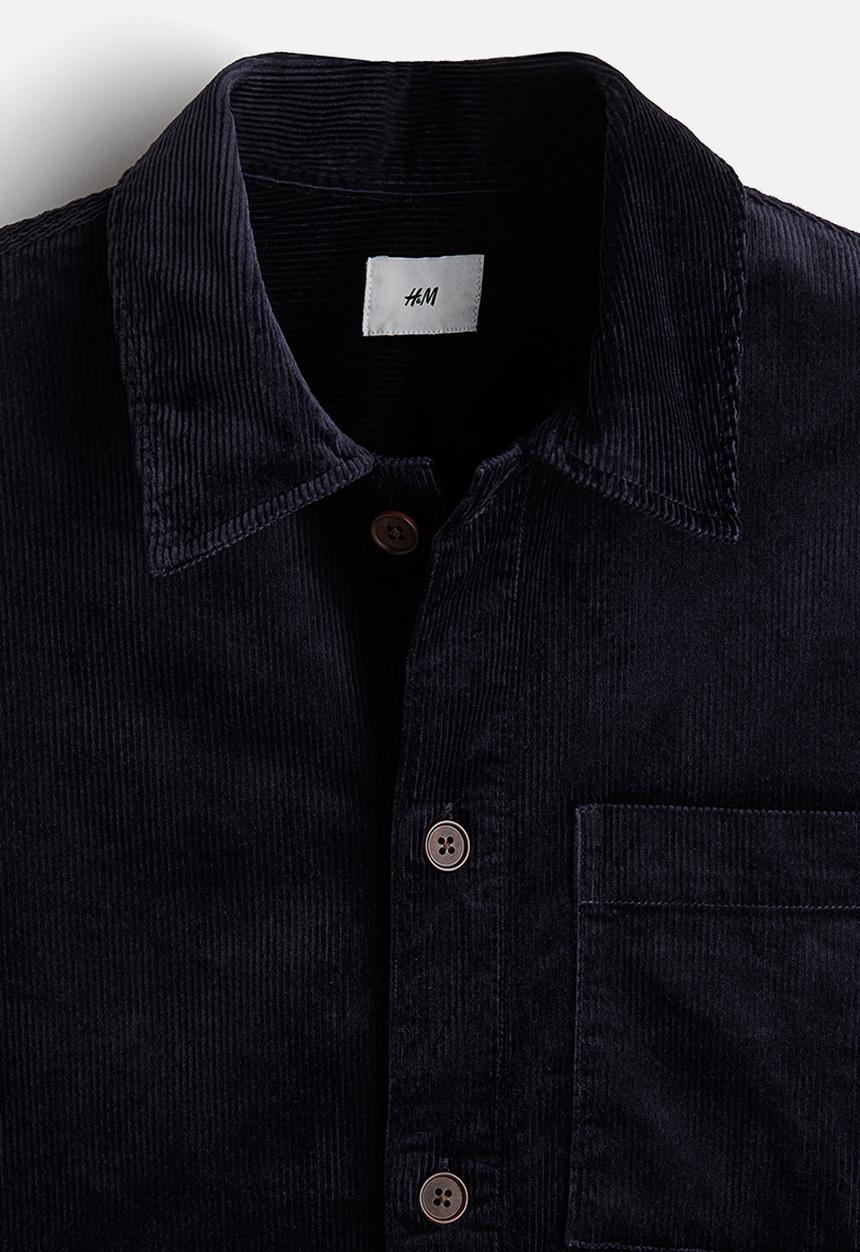 H&M - Regular fit corduroy overshirt - blue