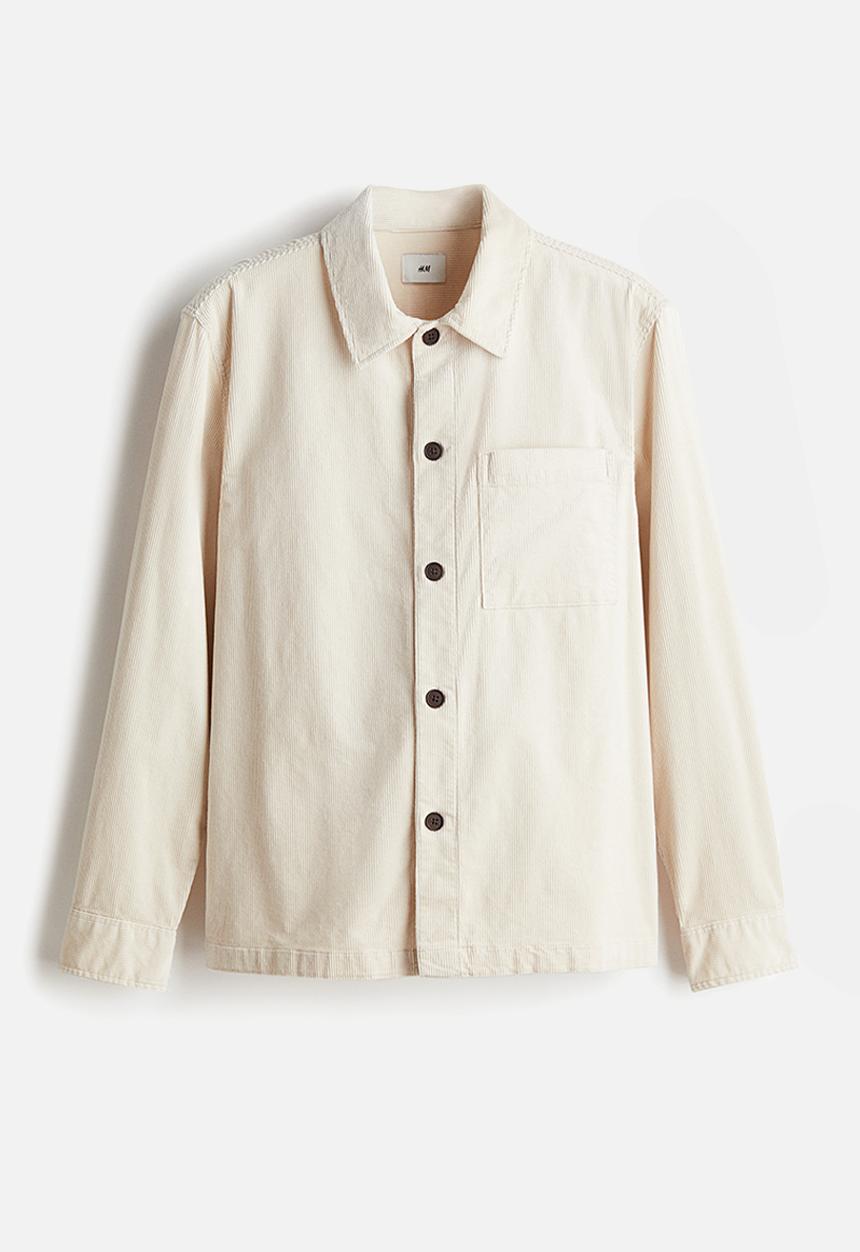 H&M - Regular fit corduroy overshirt - light beige 