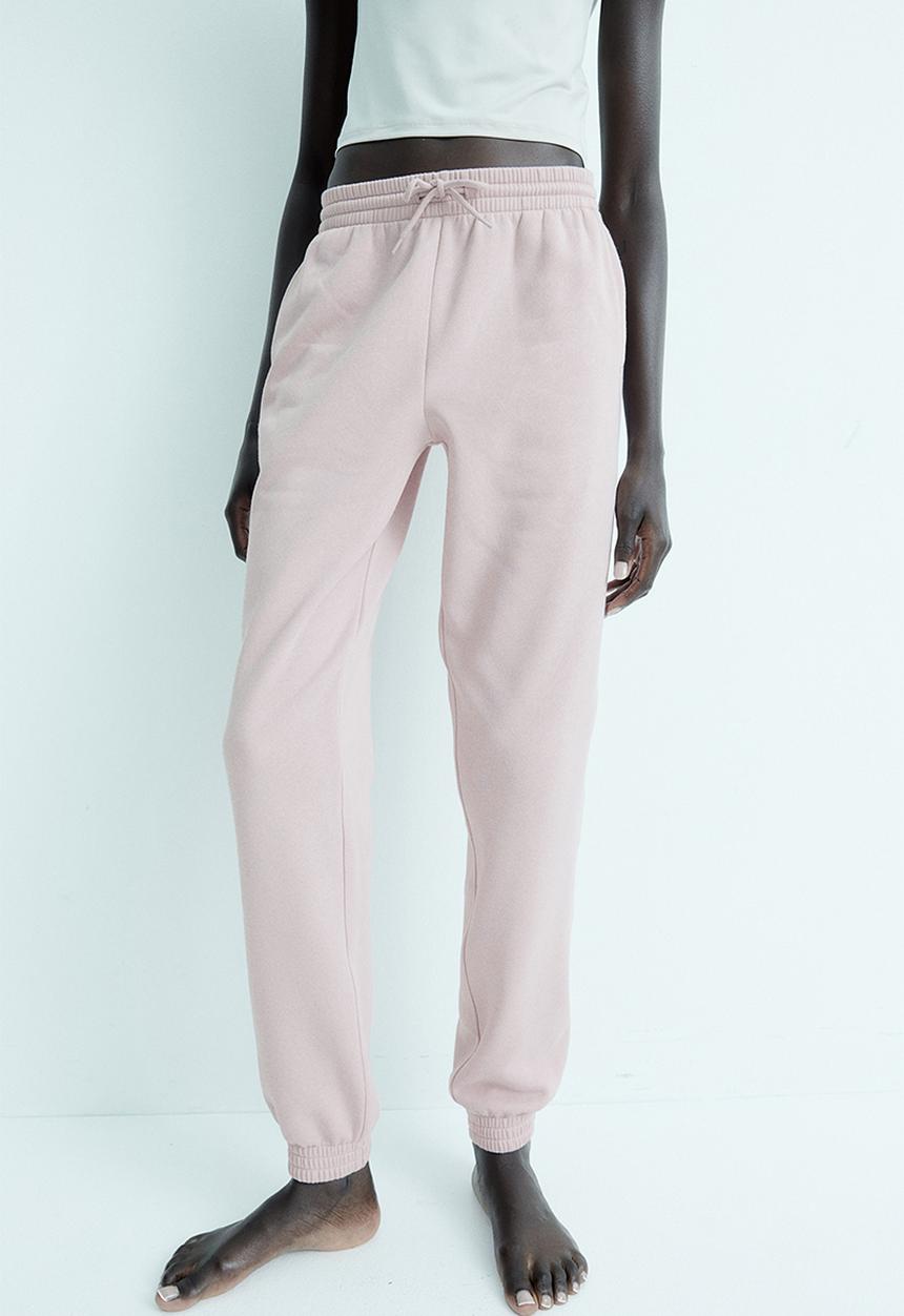H&M - High-waisted joggers - light pink 