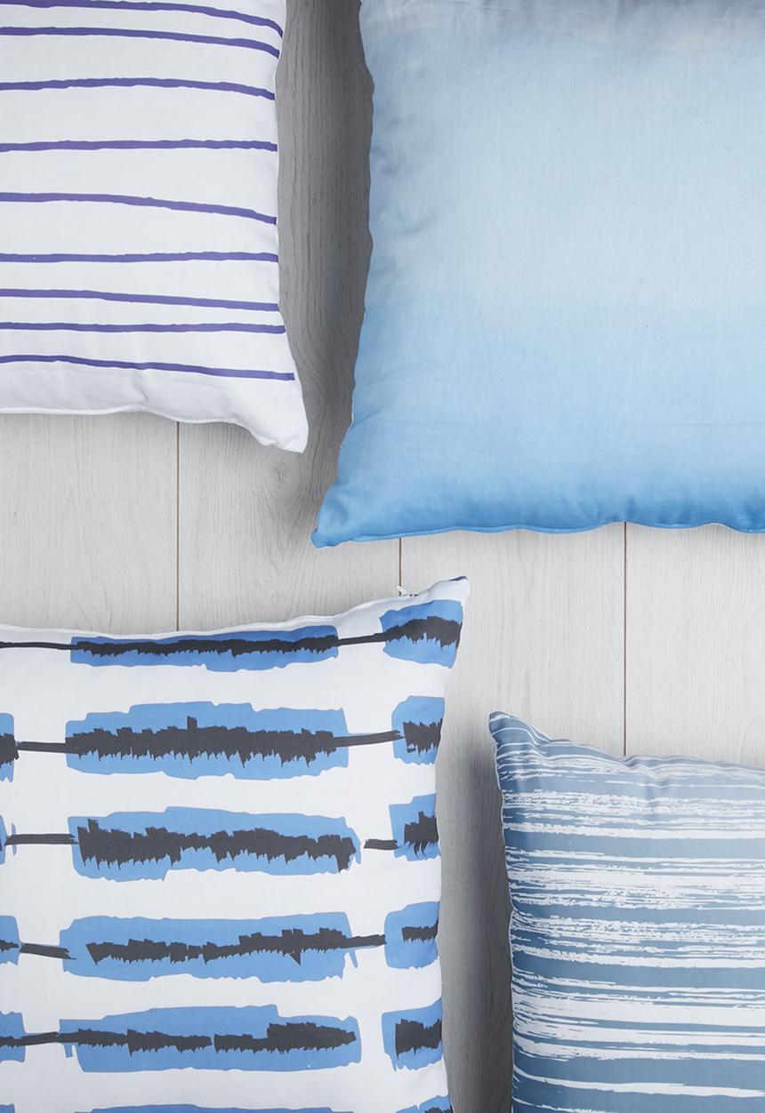Sixth Floor - Deep ocean printed cushion