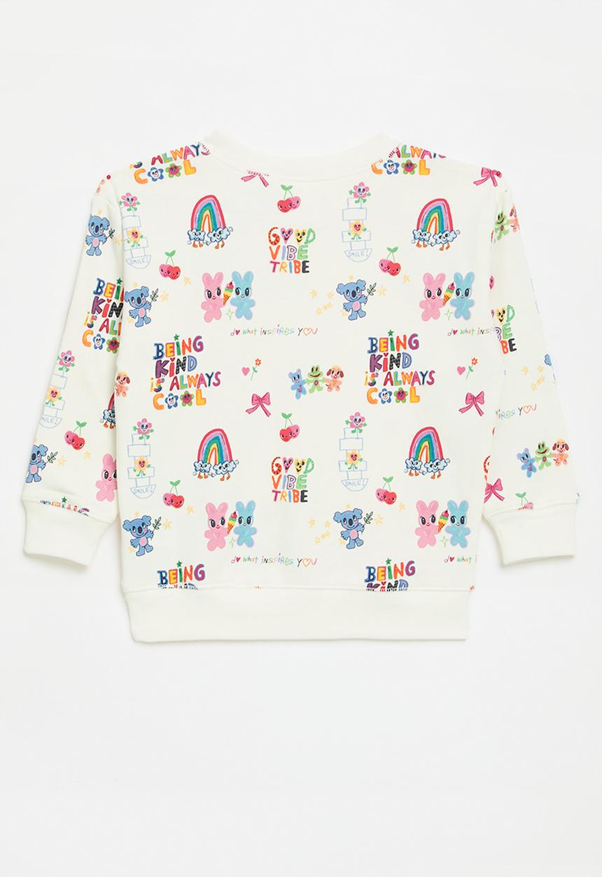 Cotton On - License dusty fleece crew neck - lcn isc good vibes/vanilla