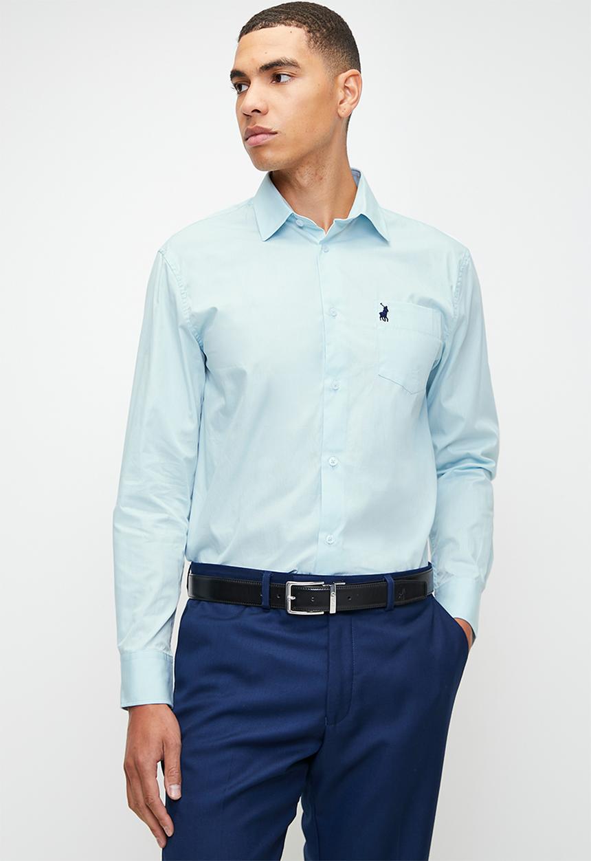 Mens Ls Pocket Work Shirt - Light Blue