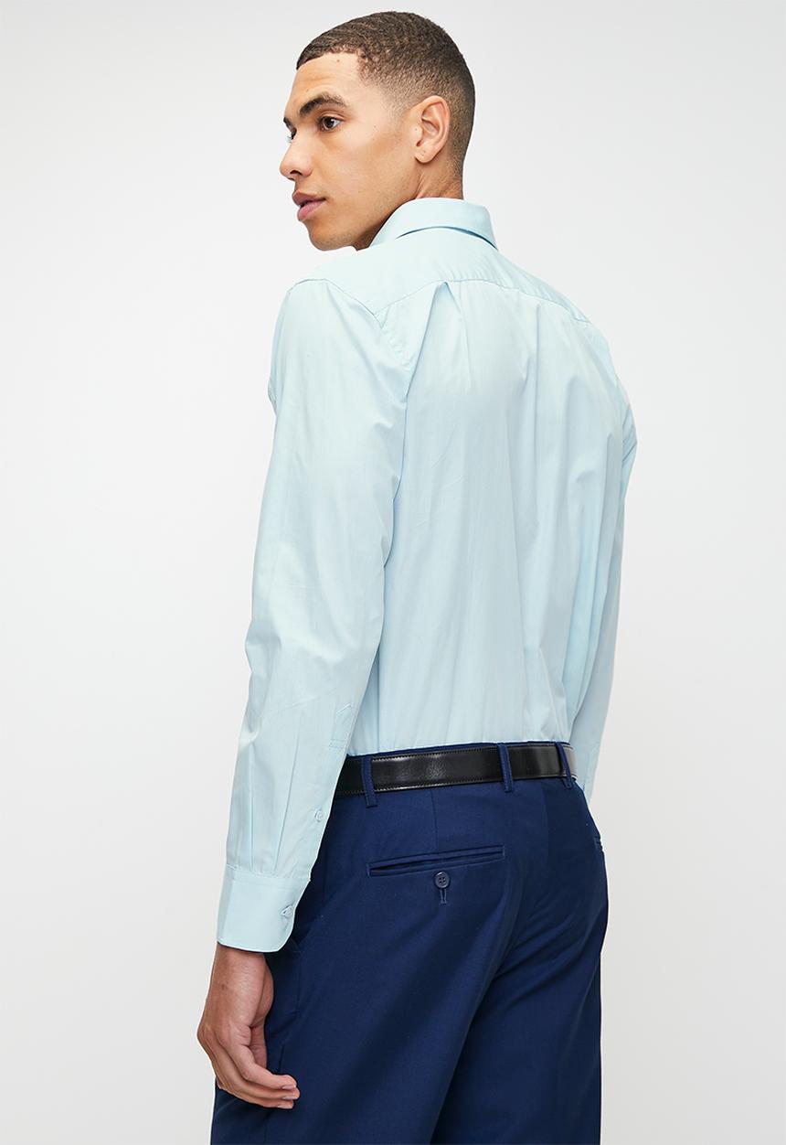 Mens Ls Pocket Work Shirt - Light Blue