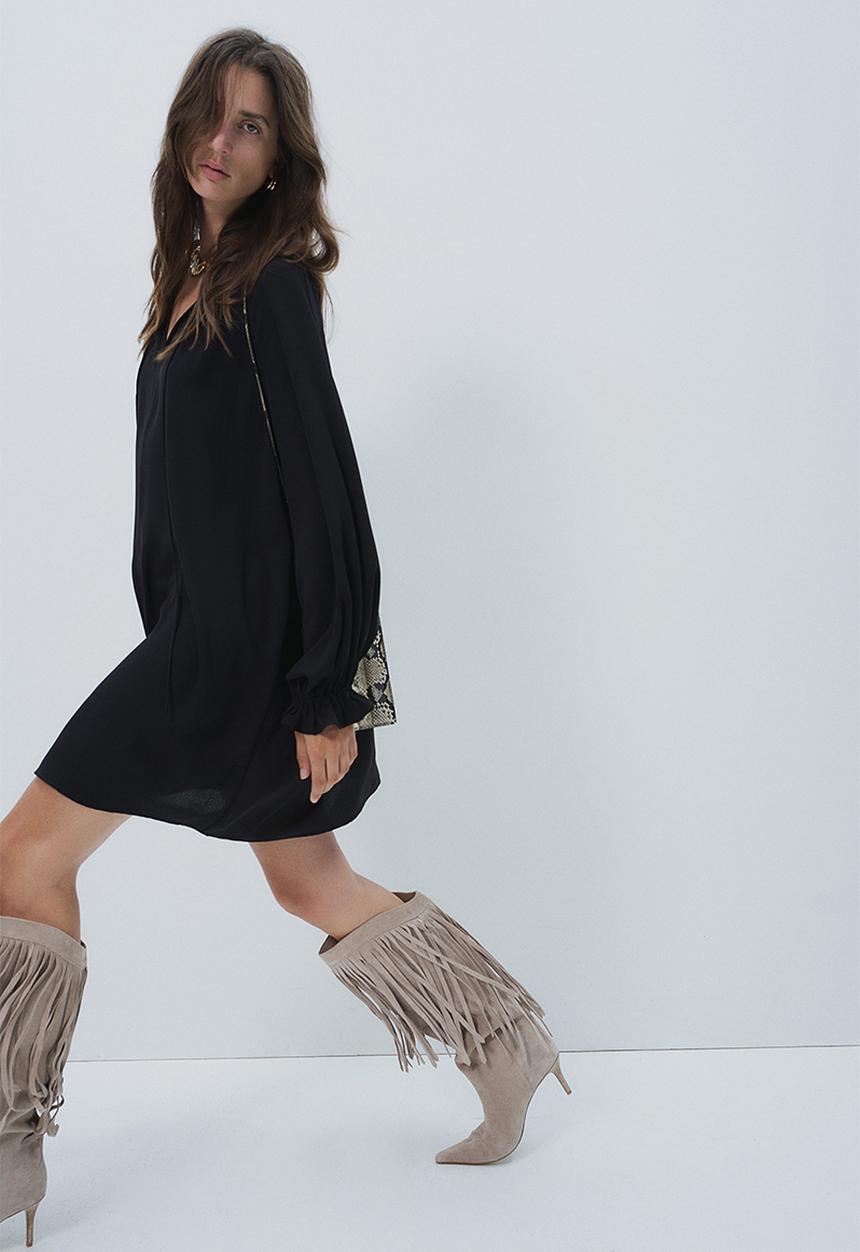 H&M - Frilled-collar dress - black