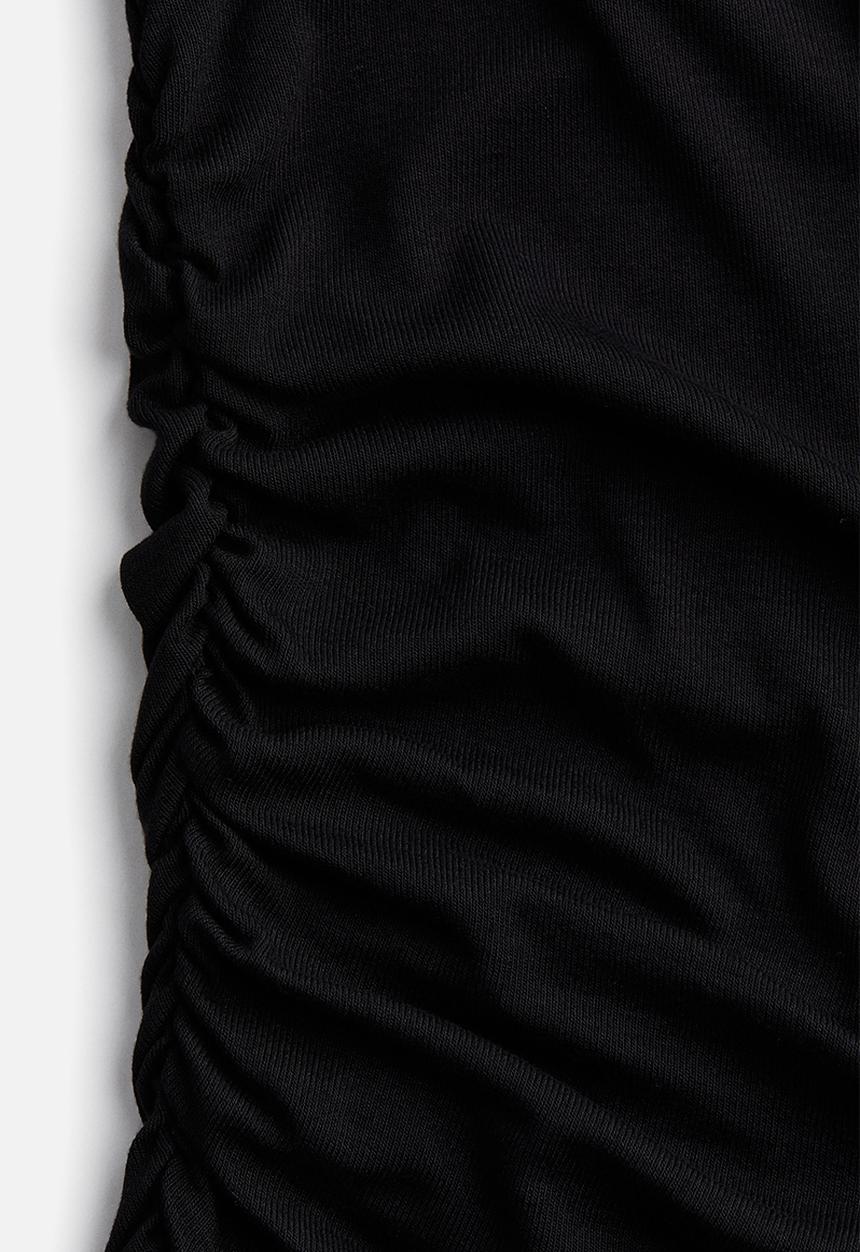 H&M - Gathered jersey top - black