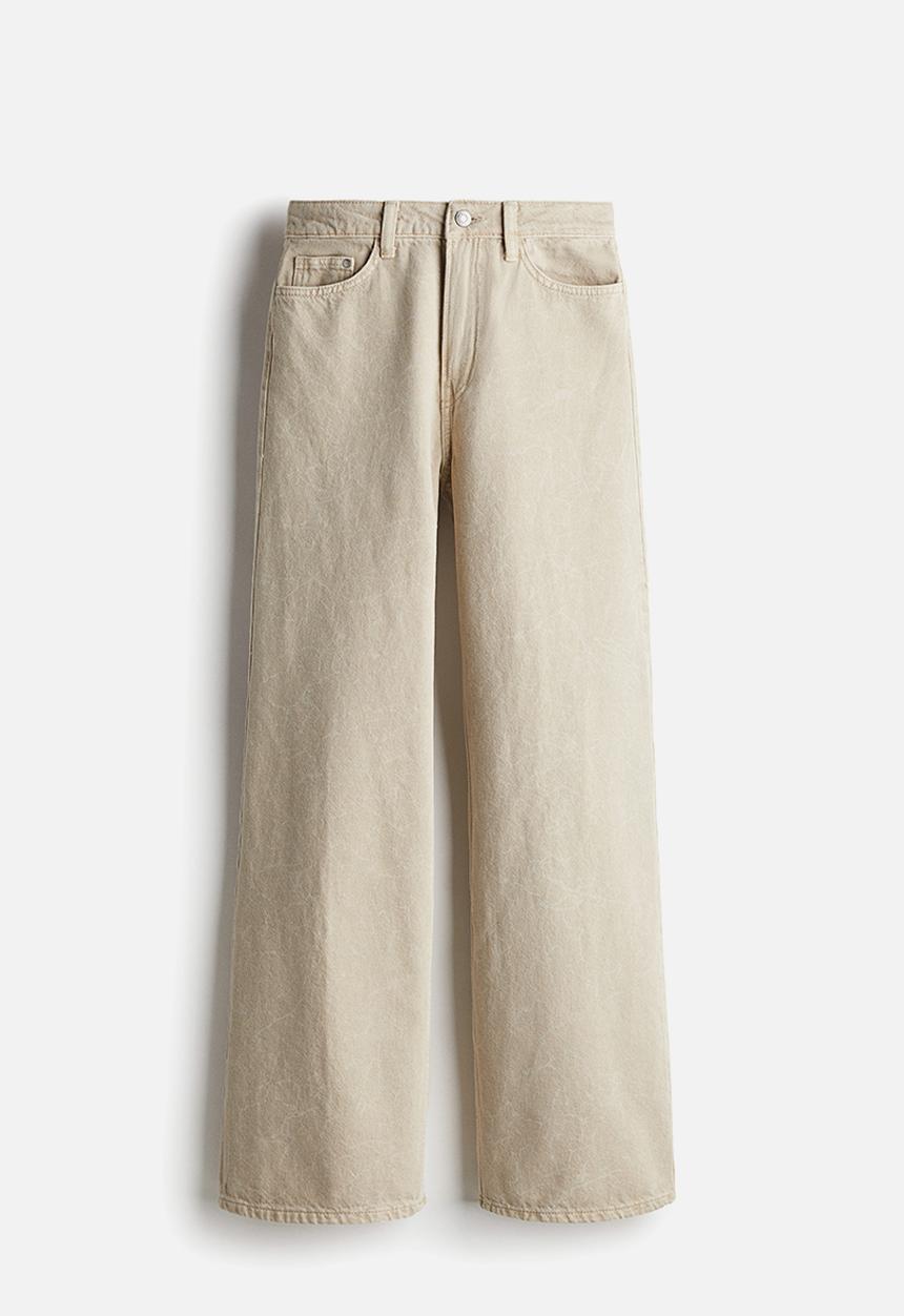 H&M - Wide ultra high jeans - dusty beige