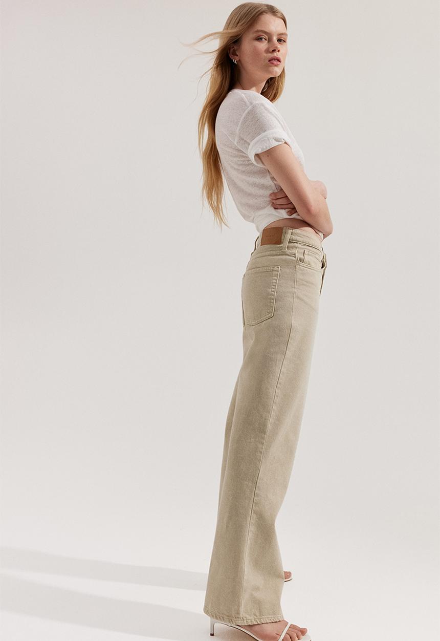 H&M - Wide ultra high jeans - dusty beige