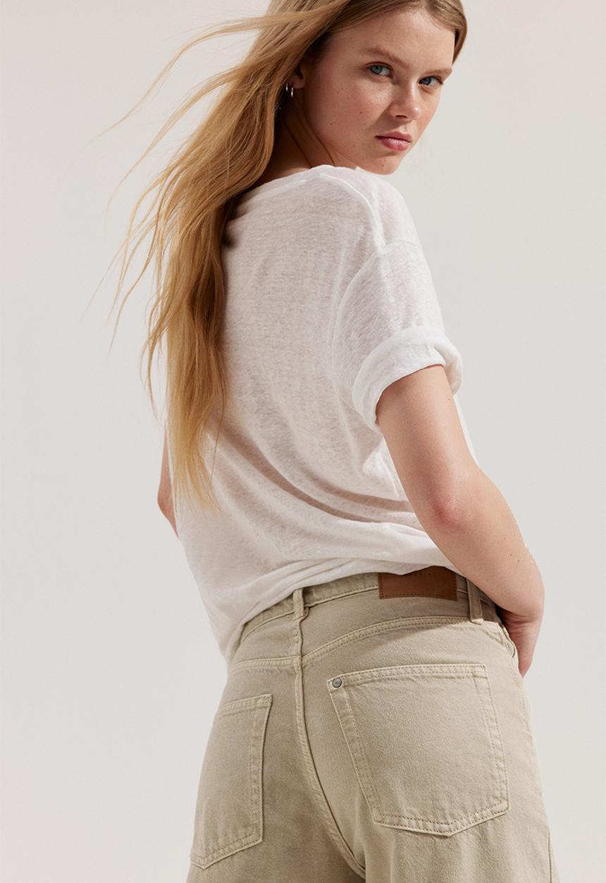 H&M - Wide ultra high jeans - dusty beige