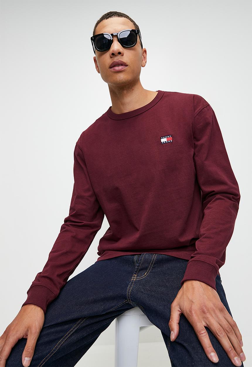 Tommy Hilfiger - Tjm Reg Badge Long sleeve Tee - Deep Rouge