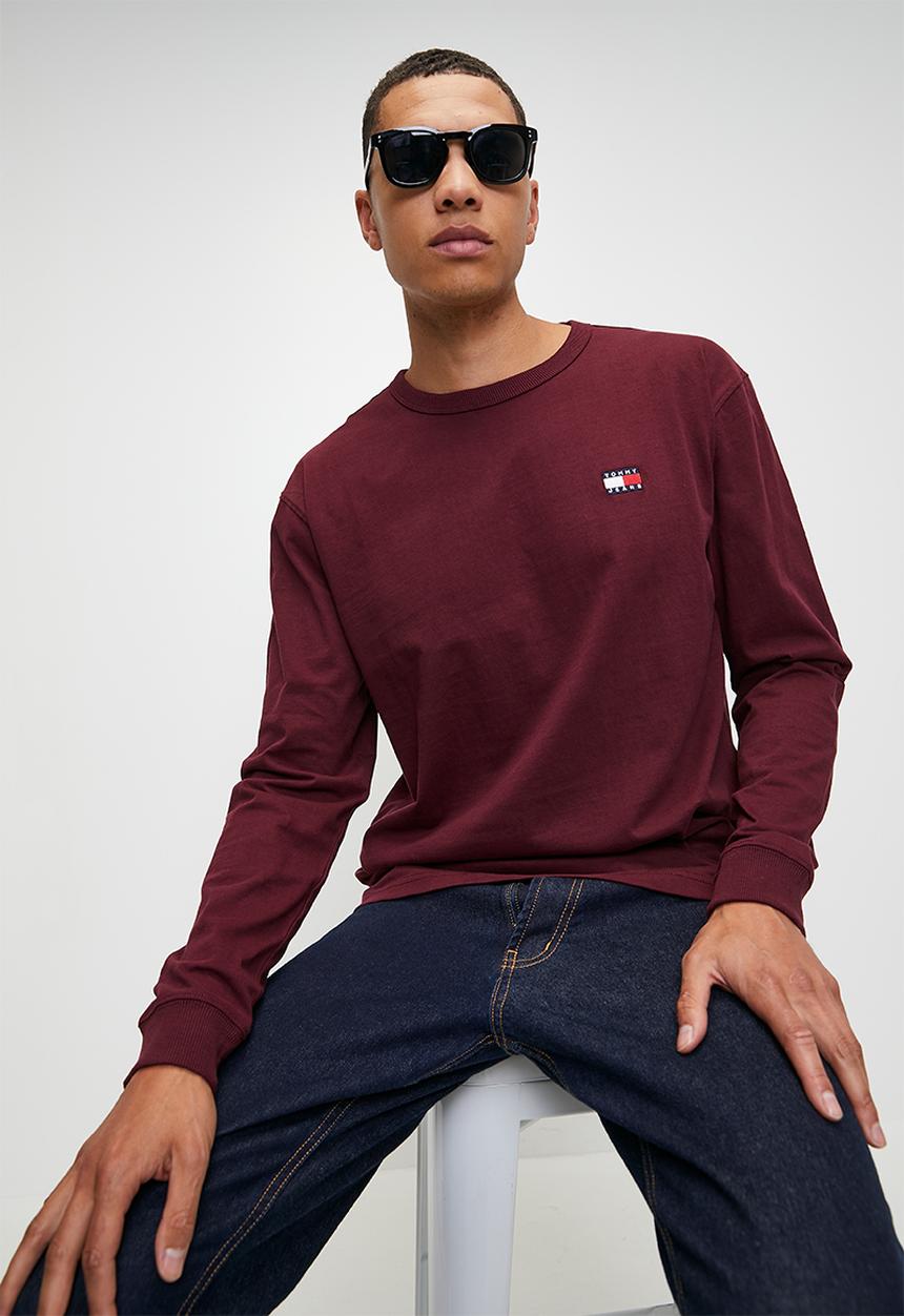 Tommy Hilfiger - Tjm Reg Badge Long sleeve Tee - Deep Rouge