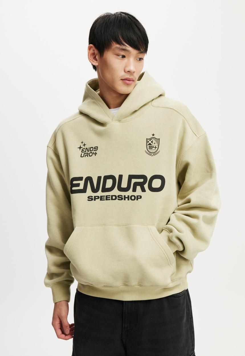 Box Fit Graphic Hoodie - Elm / Enduro Speedshop
