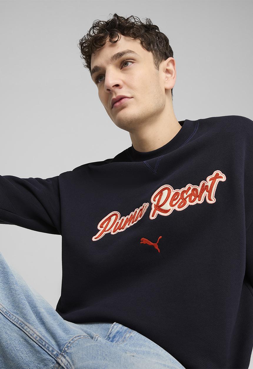 PUMA - Premium ess Relaxed Graphic Crew TR - New Navy