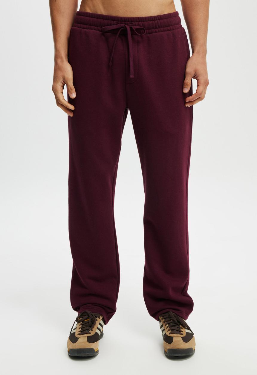 Cotton On - Relaxed Track Pant - Burgundy