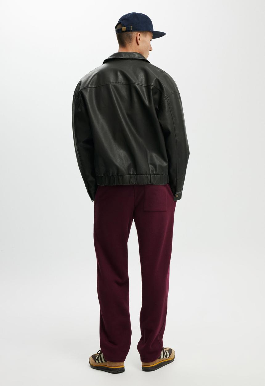 Cotton On - Relaxed Track Pant - Burgundy