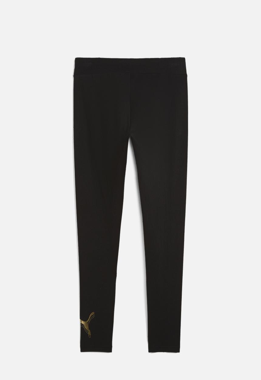 PUMA - Ess metallic leggings - puma black-metallic gold