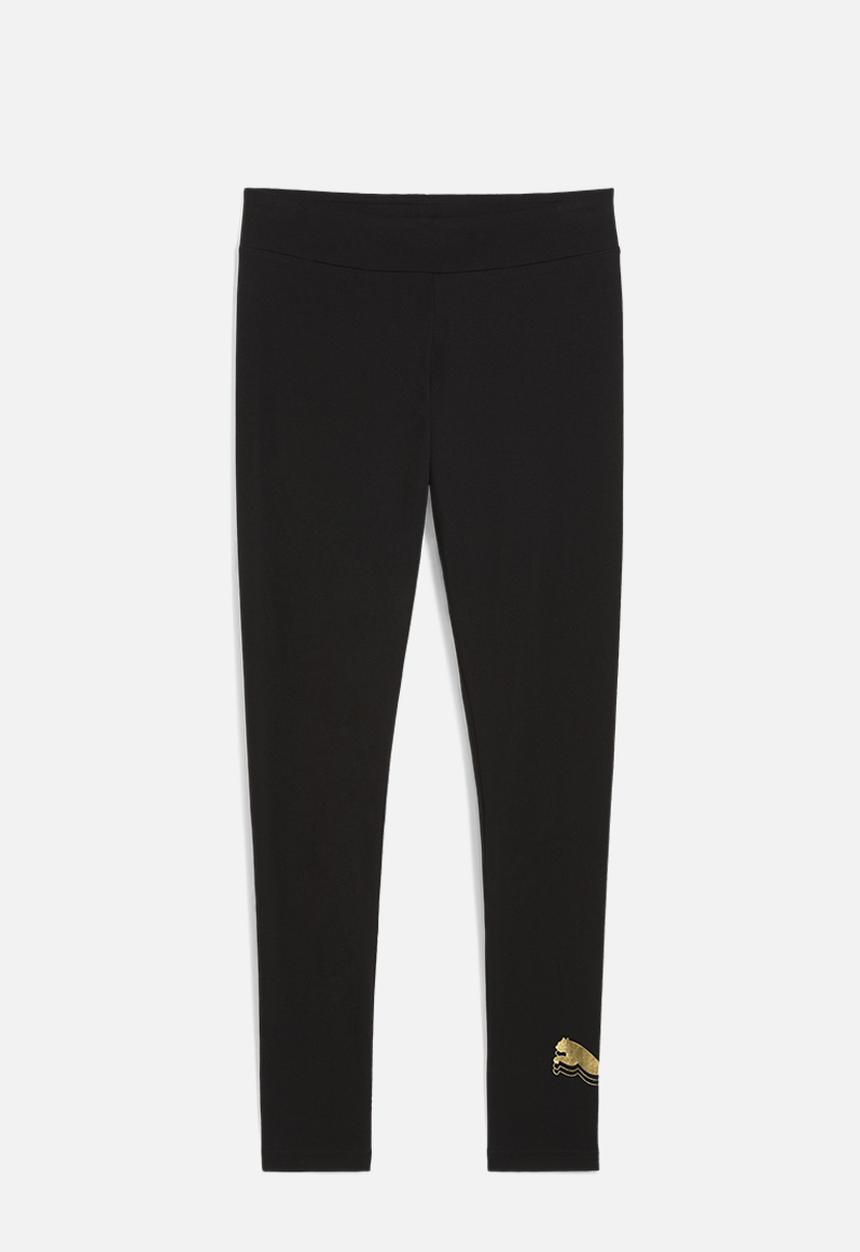 PUMA - Ess metallic leggings - puma black-metallic gold