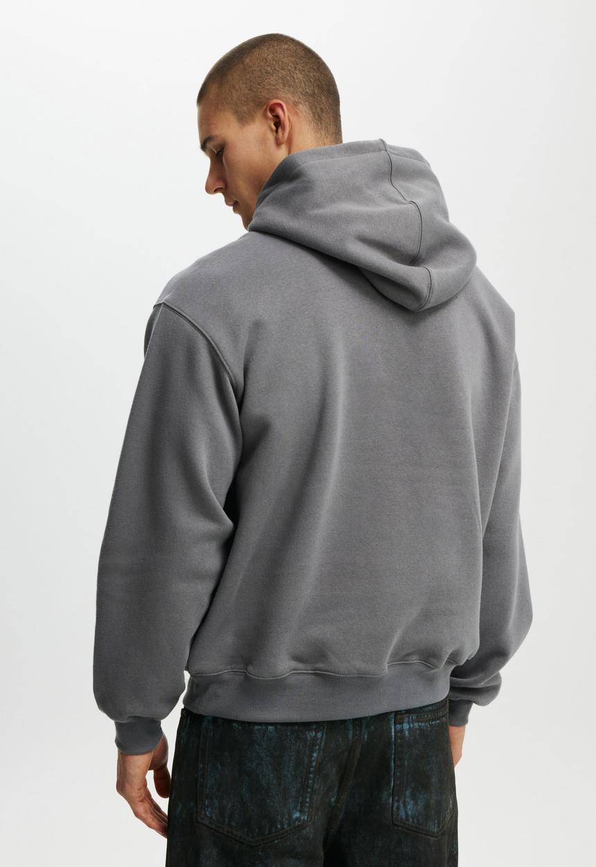 Cotton On - Box Fit Hoodie - Slate Stone