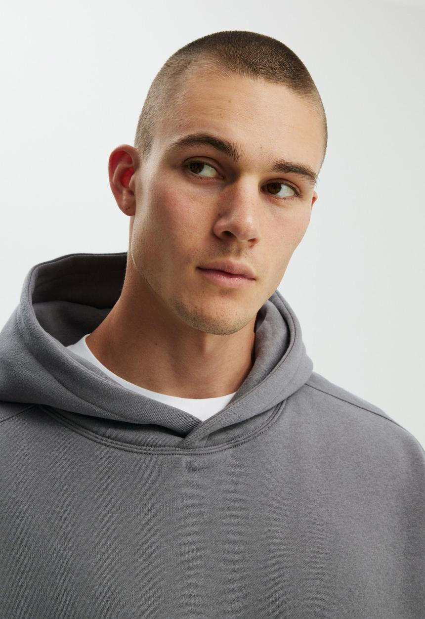 Cotton On - Box Fit Hoodie - Slate Stone