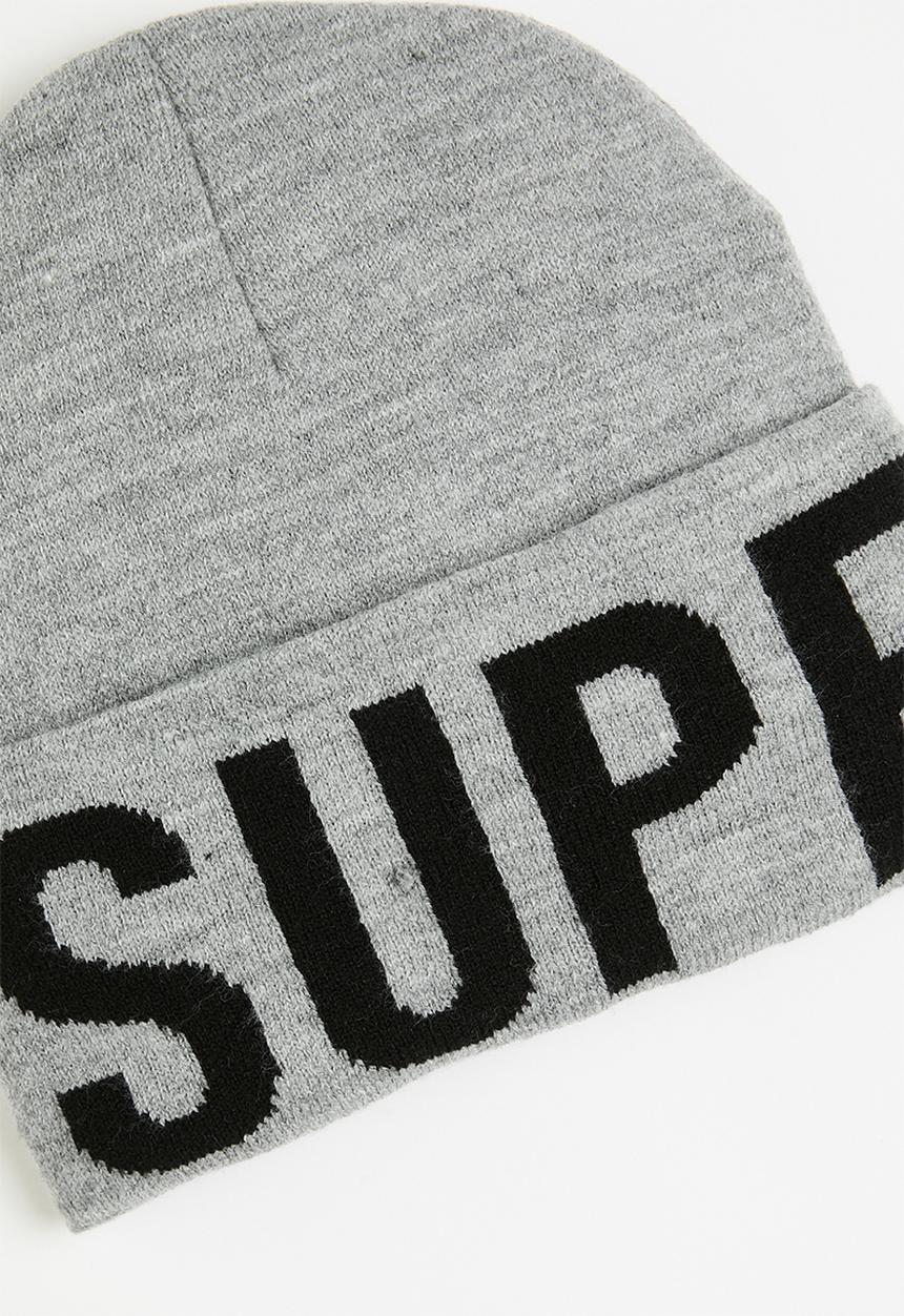Superdry. - Branded Knitted Beanie - Silver