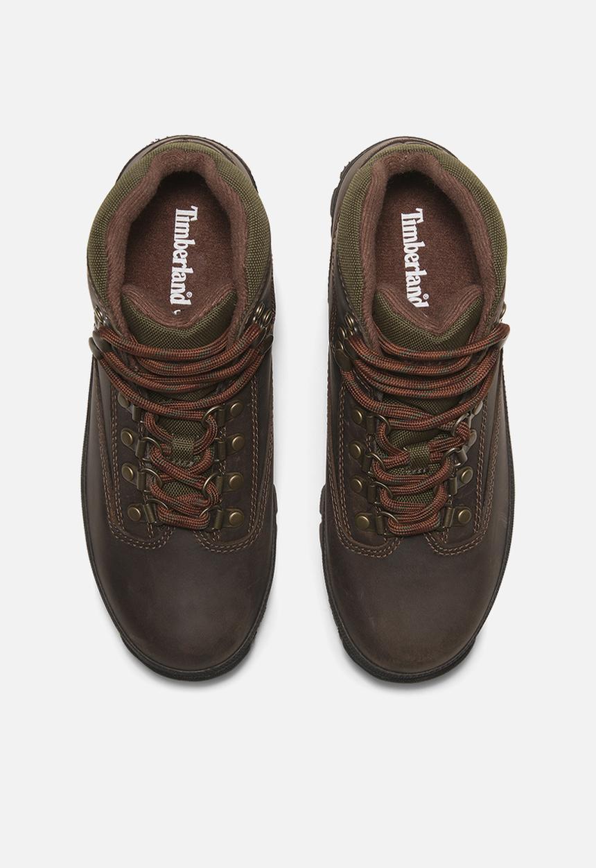 Timberland - Euro hiker mid lace up boot -  brown leather