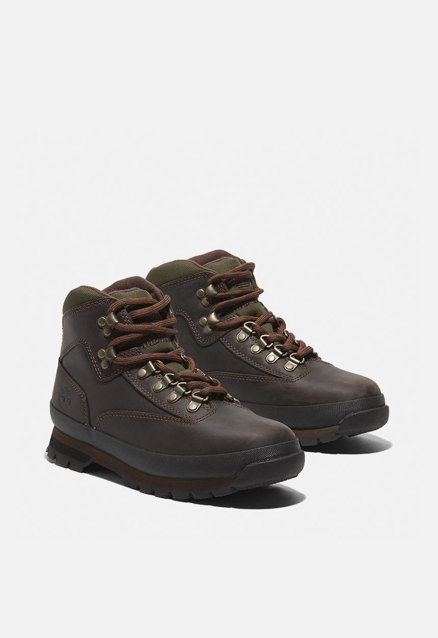 Timberland - Euro hiker mid lace up boot -  brown leather