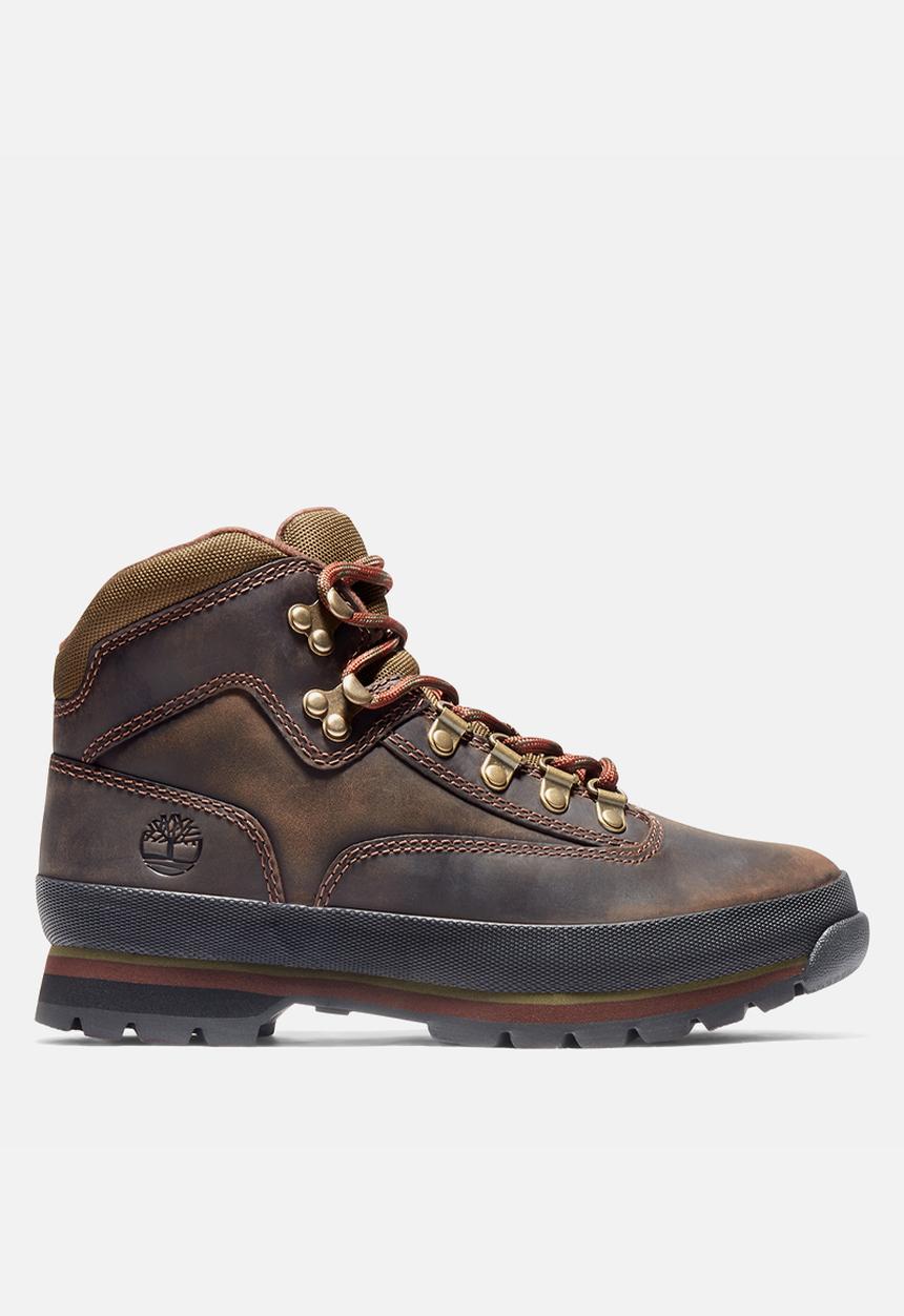 Timberland - Euro hiker mid lace up boot -  brown leather