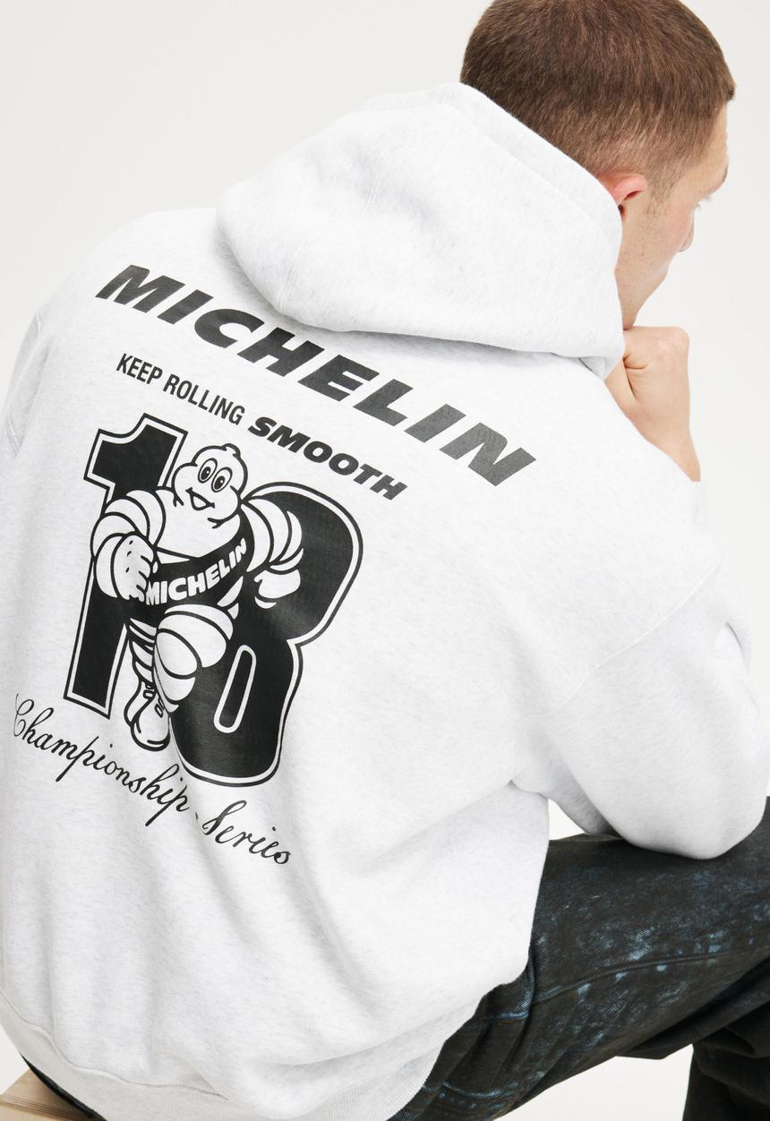 Cotton On - Michelin Box Fit Hoodie - Lcn Mic Athletic Marle/Michelin Keep Rollin