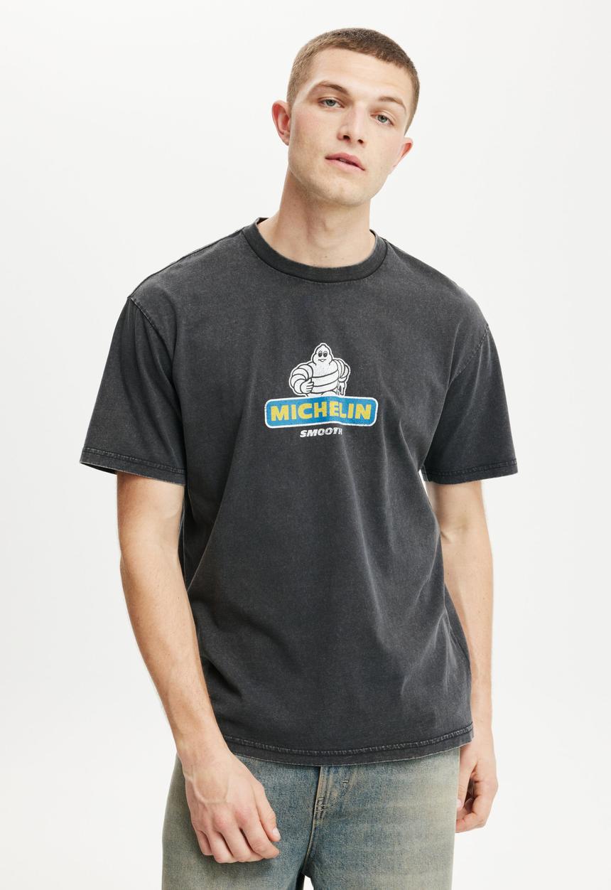 Cotton On - Loose Fit Michelin T-Shirt - Lcn Mic Black/Michelin - Logo