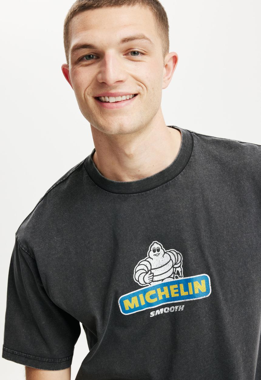 Cotton On - Loose Fit Michelin T-Shirt - Lcn Mic Black/Michelin - Logo